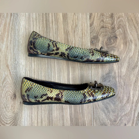 Donald J. Pliner “Ana” Python Snakeskin Leather Flats Size US 8 Made in Italy - Picture 4 of 6